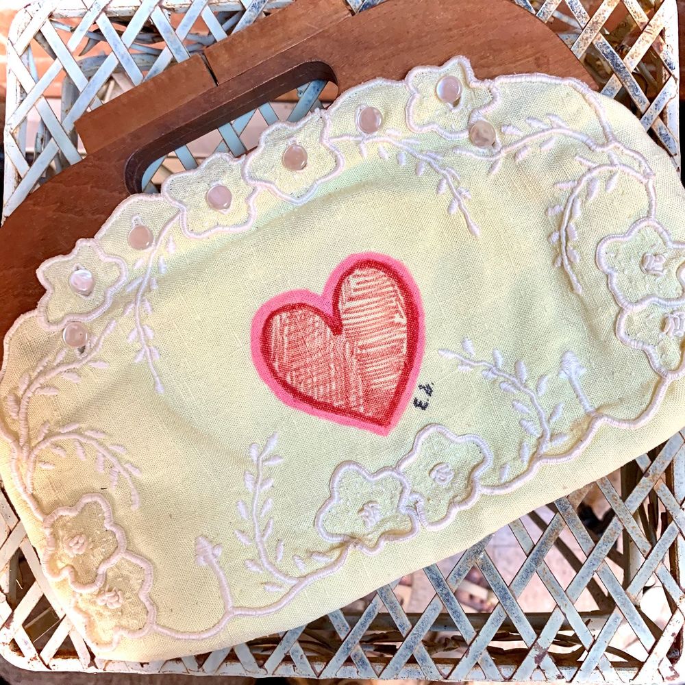 Vintage Redesigned Yellow Heart Clutch